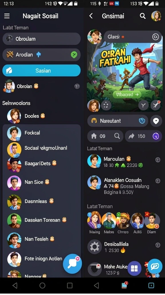 mamen123 - Screenshot menampilkan karakter unik yang dapat dimainkan.