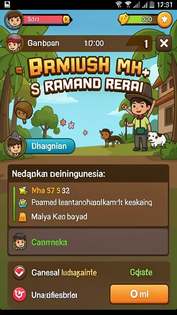 watitoto - Tangkapan layar menampilkan tampilan utama game yang menarik.